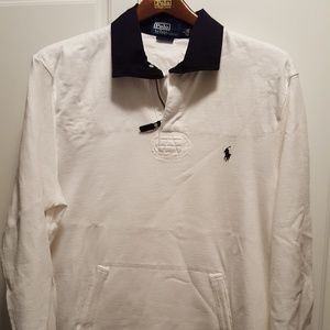 Ralph Lauren Men's Rugby Shirt Front Pockets Lg